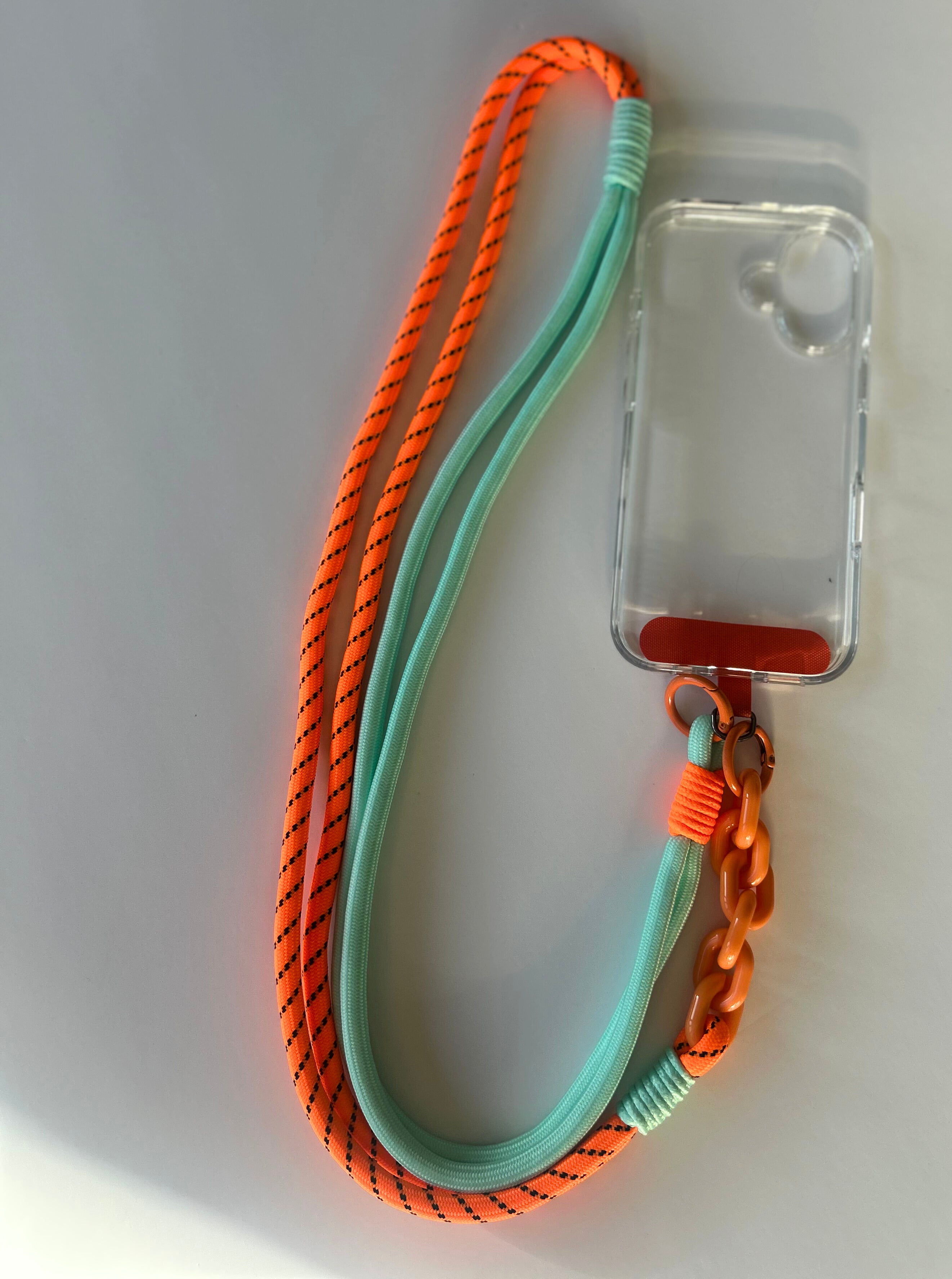 Orange & Green Phone Lanyard