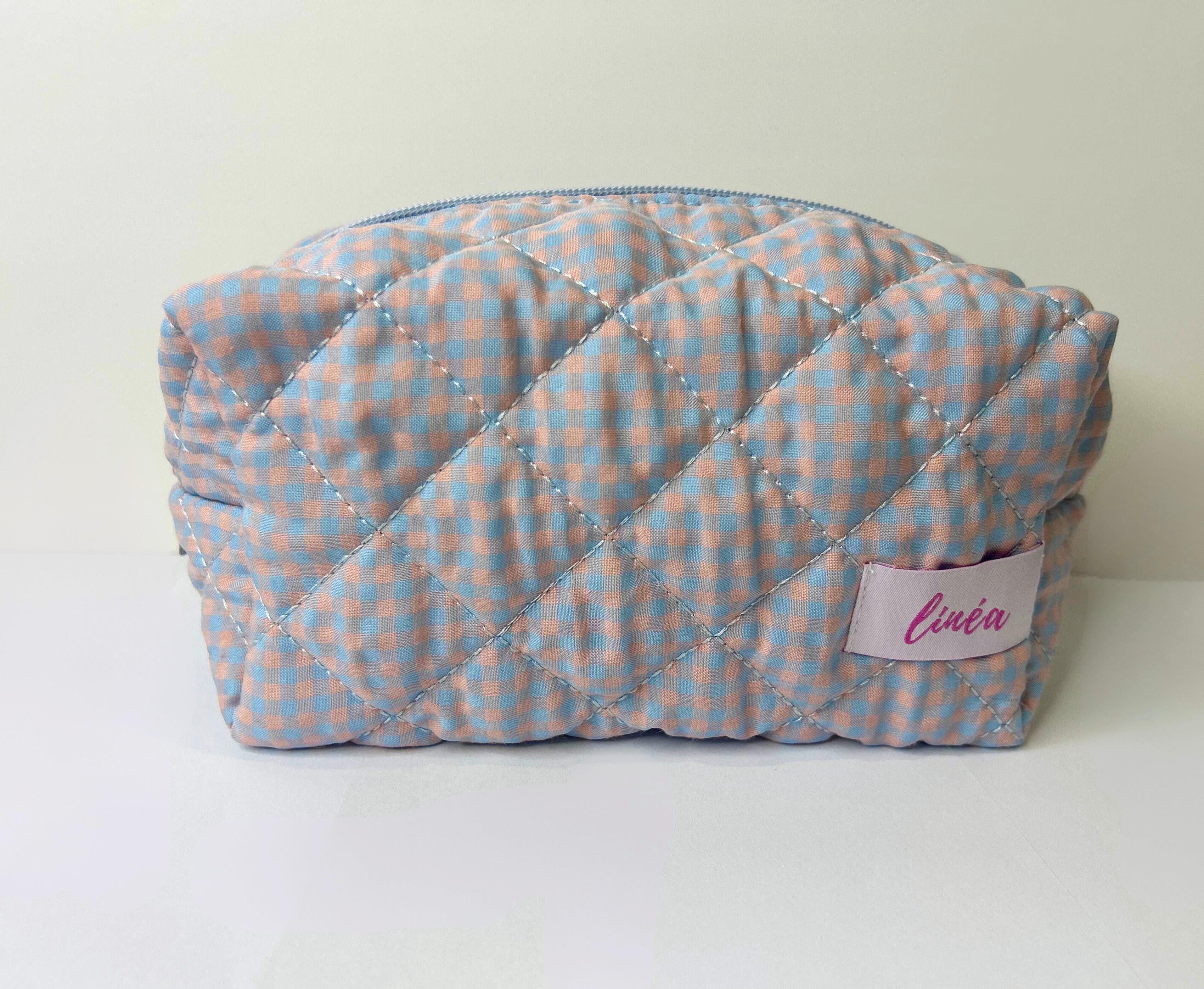 Blue Gingham Vanity Pouch