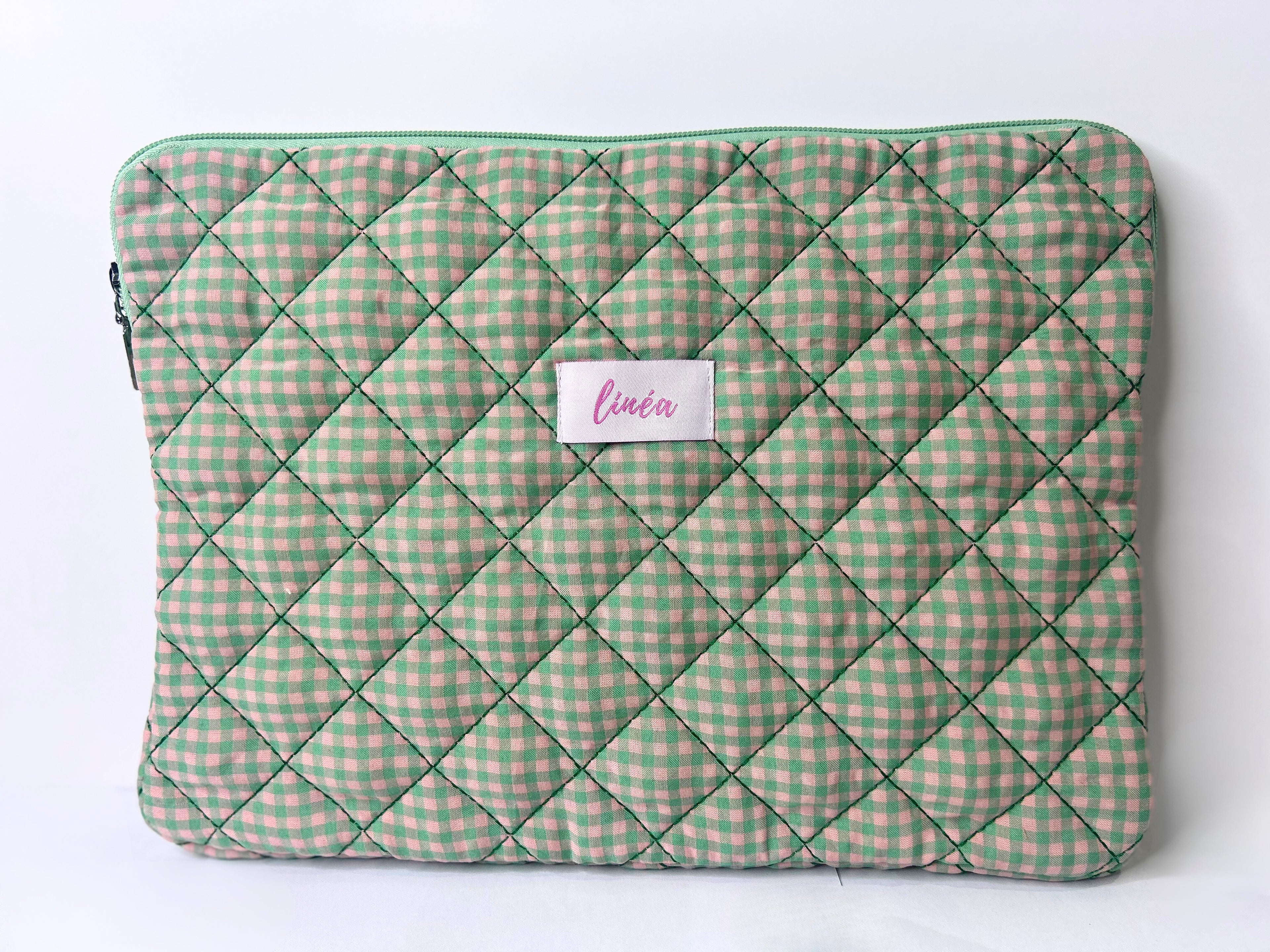 Green Gingham Laptop Sleeve