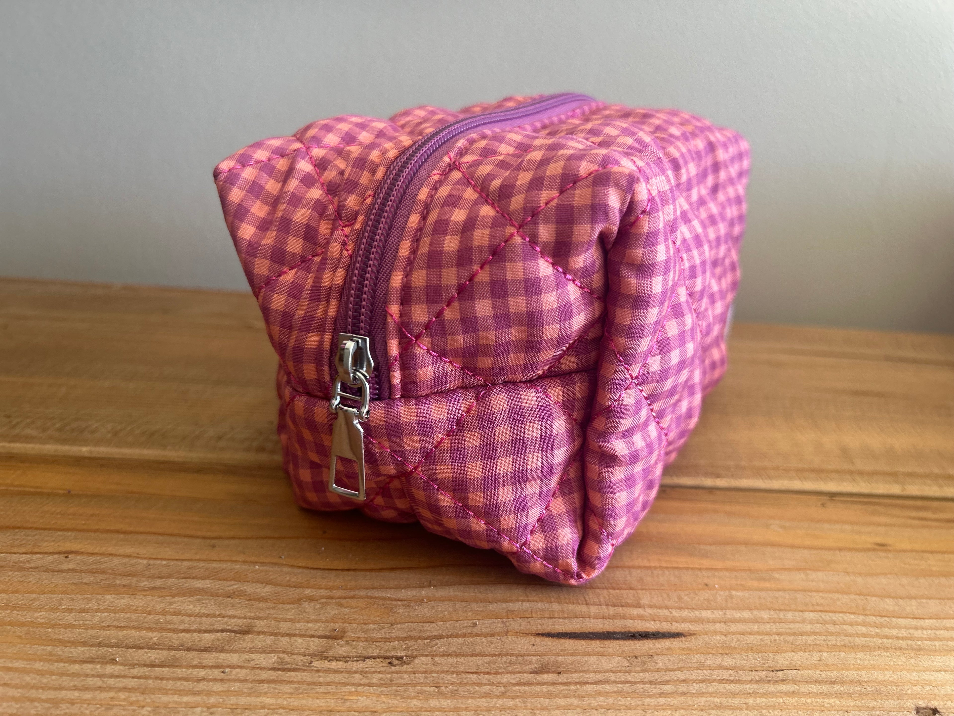 Purple Gingham Vanity Pouch