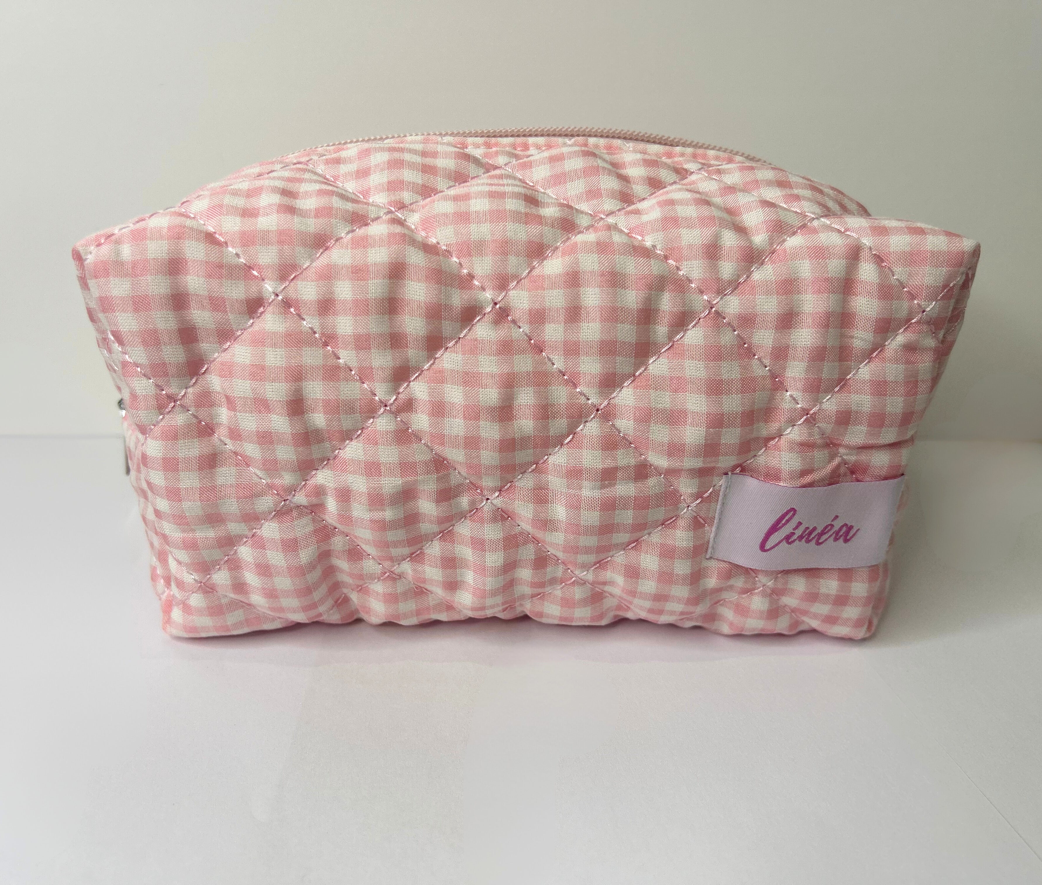 Pink Gingham Vanity Pouch