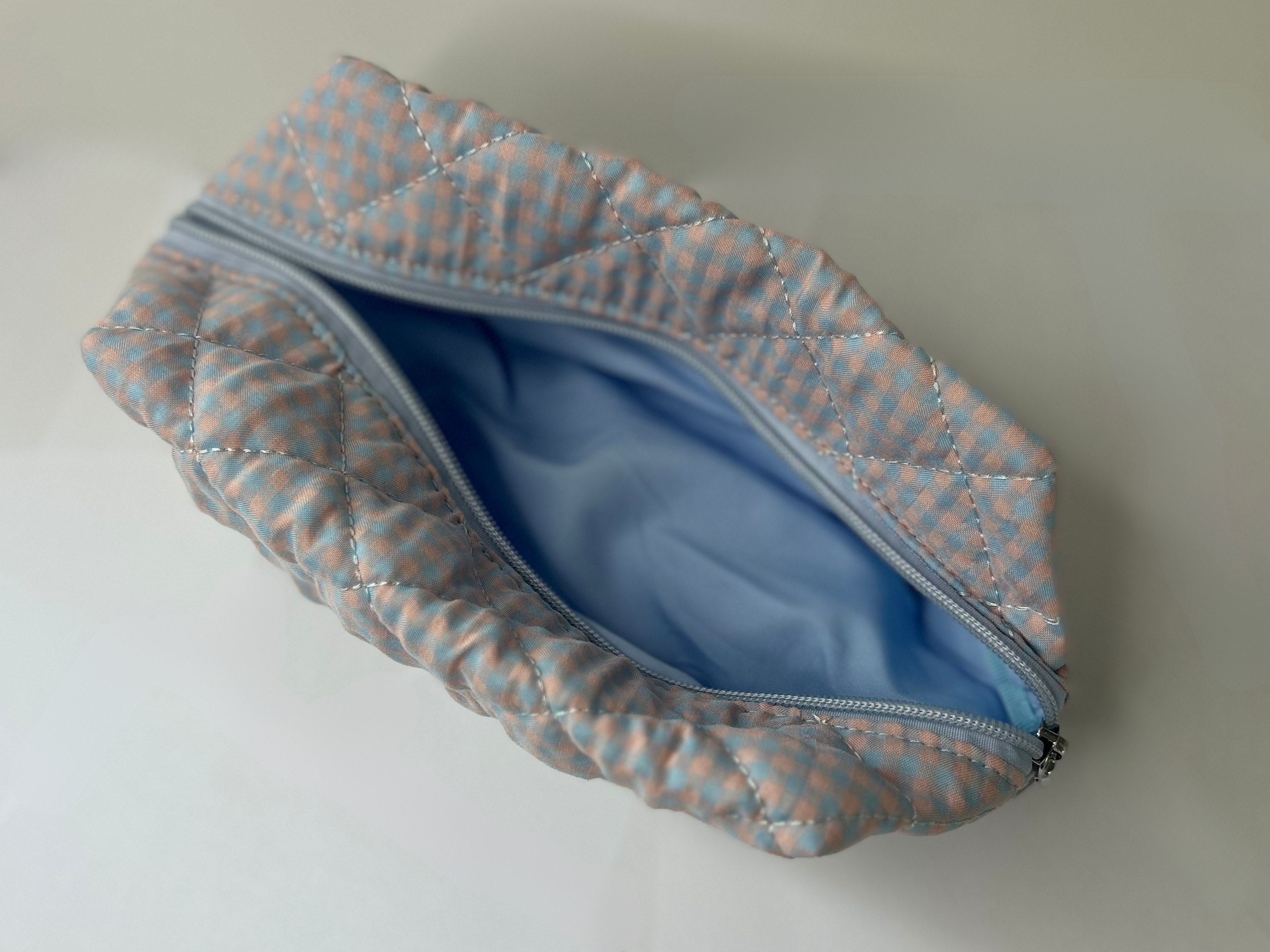Blue Gingham Vanity Pouch